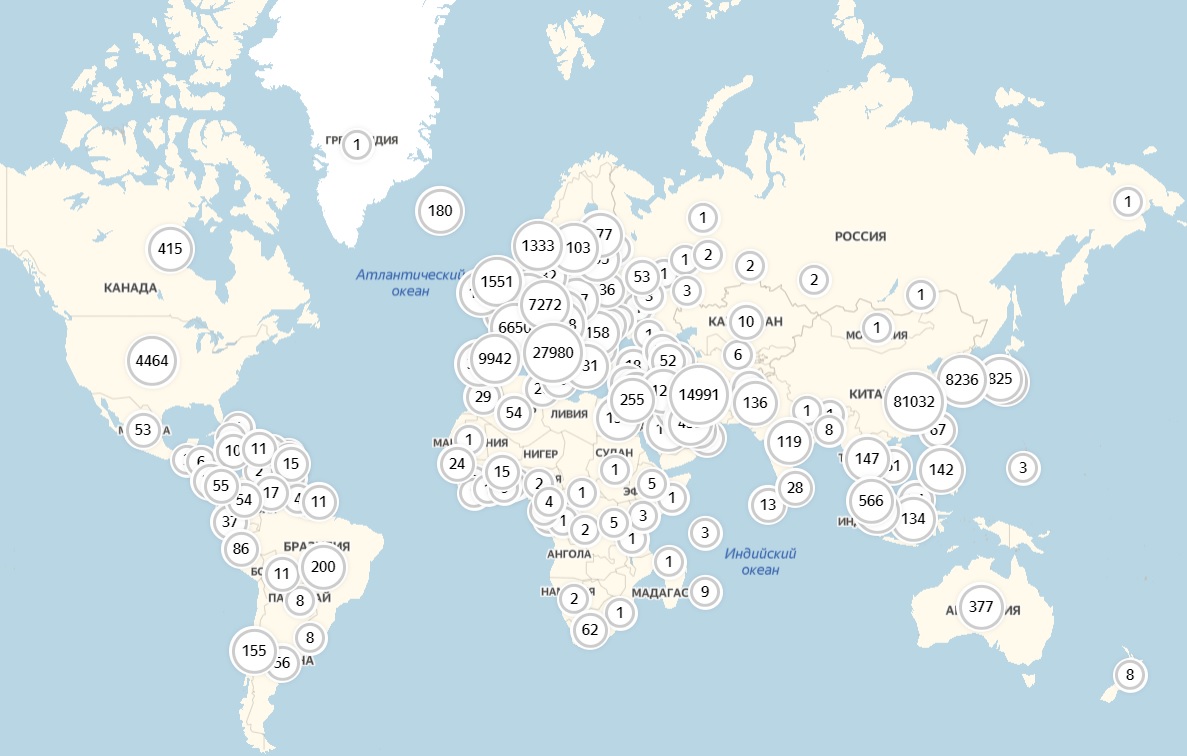 Биолаборатории США В мире на карте
