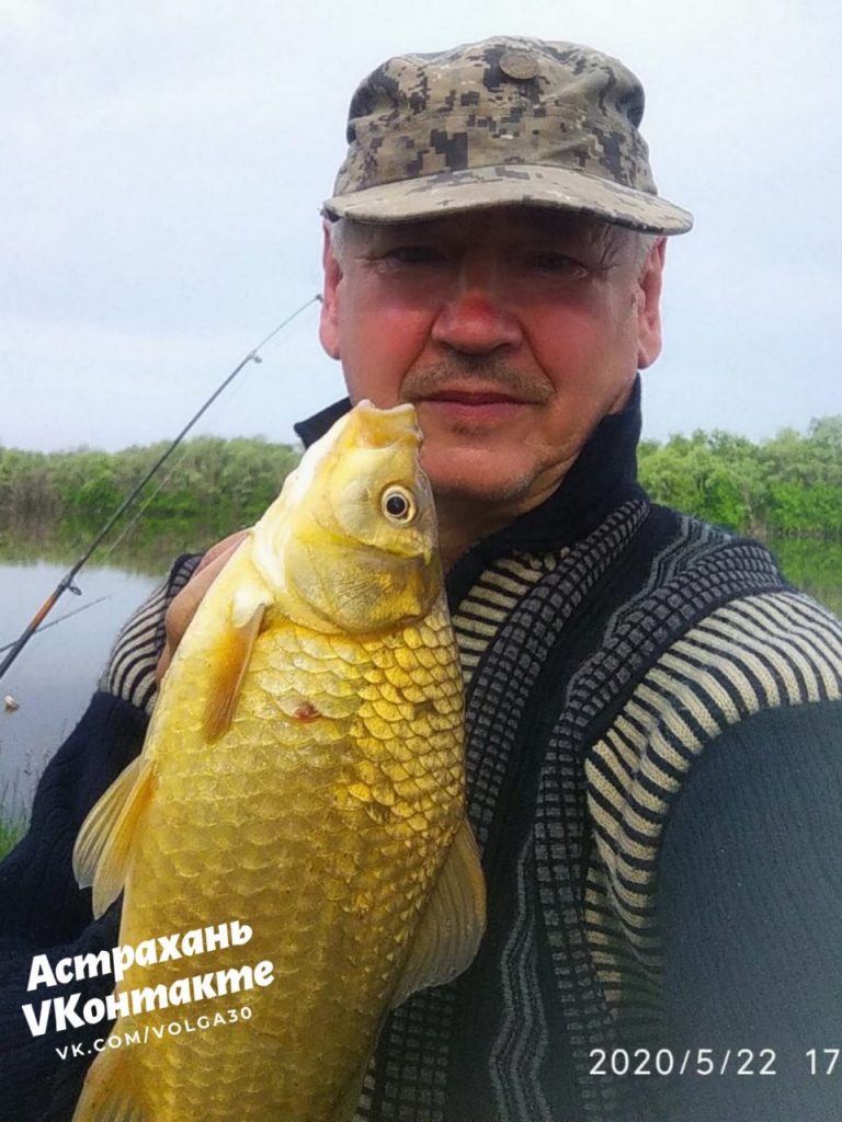 Астраханский рыбак поймал золотую рыбку
