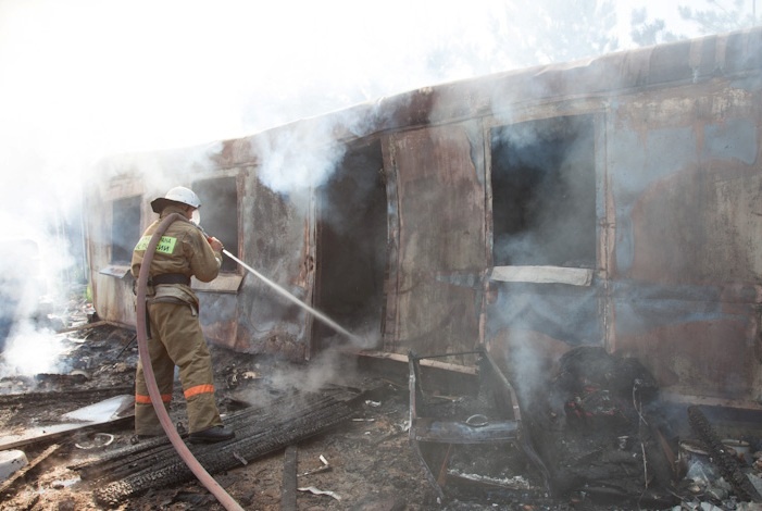 В Астрахани случился крупный пожар