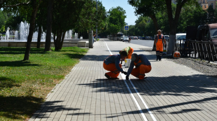 В центре Астрахани выделили дорожки для велосипедистов