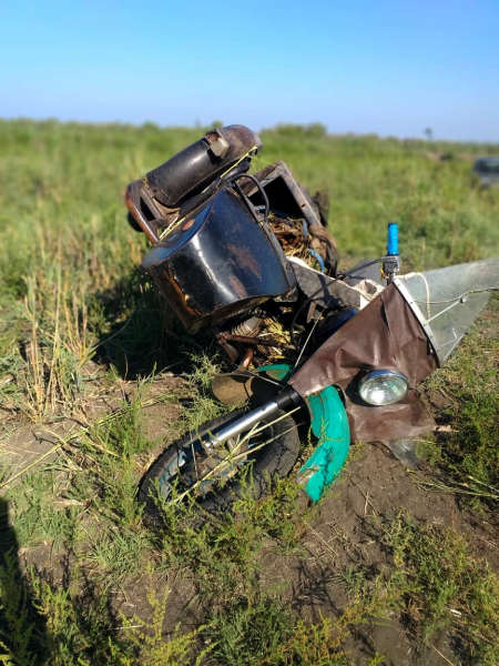Под Астраханью разбился пенсионер на мотоцикле