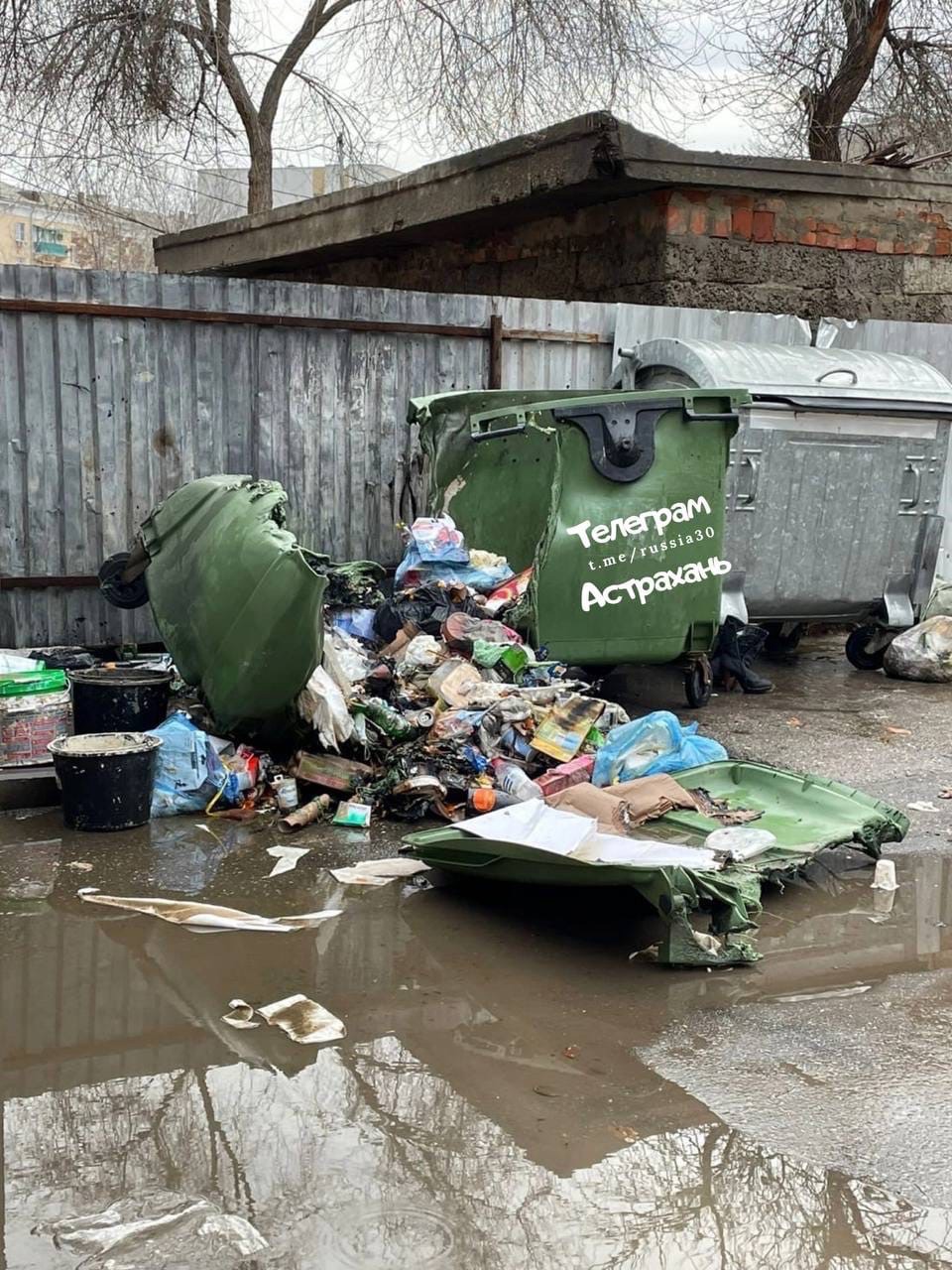 Астраханцы массово жалуются на заполненные мусорные баки