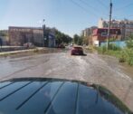 В Астрахани на улице разливаются нечистоты