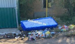 В Астрахани выкинули гроб на мусорку