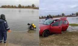 В Астраханской области машина с водителем ушла под воду