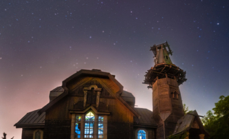 старинная церковь небо ночь