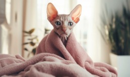 кот холодно одеяло отопление