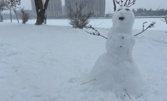 снег снегопад снеговик зима