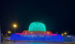 В Астрахани появился световой фонтан