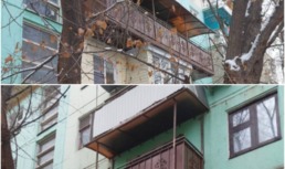 В Астрахани демонтировали нелегальный балкон-самострой