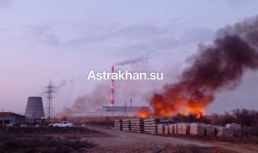 В Астраханской области горит камыш