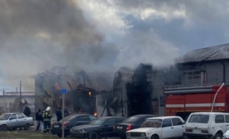 В Астраханской области сгорел склад стройматериалов