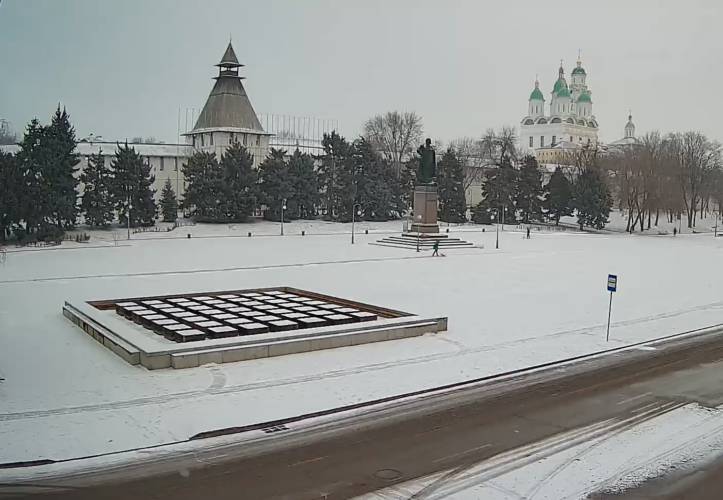 снег мороз зима февраль площадь Ленина