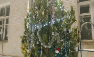 Астраханцы установили новогоднюю елку в&nbsp;микрорайоне за свой&nbsp;счет